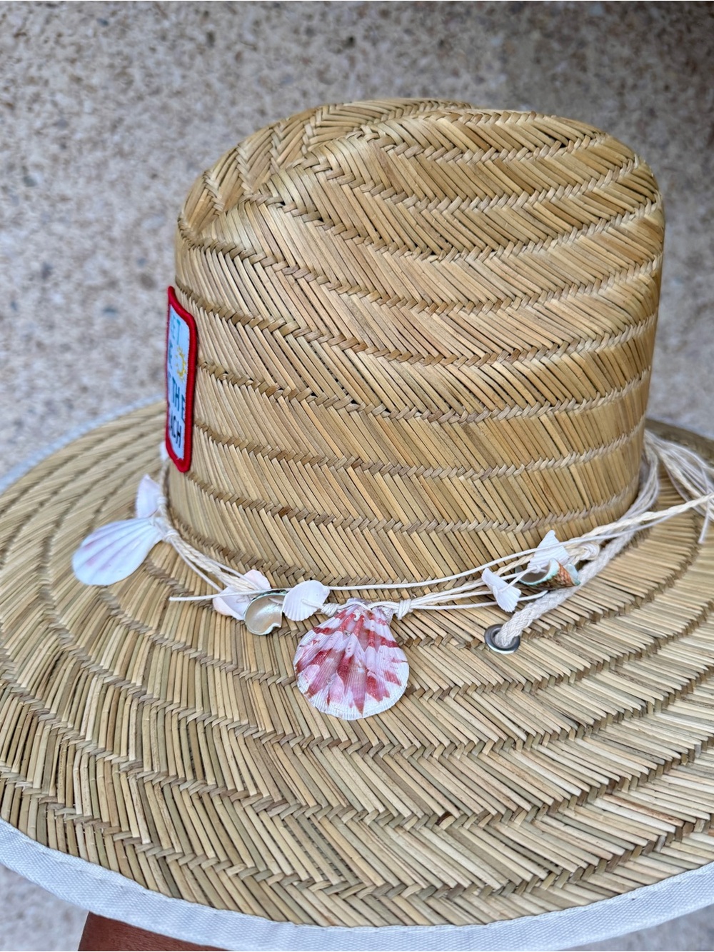 Anthropologie Lucky Zone Patch Lifeguard Straw Sun Hat NWT ☀️🌊 - Picture 5 of 8